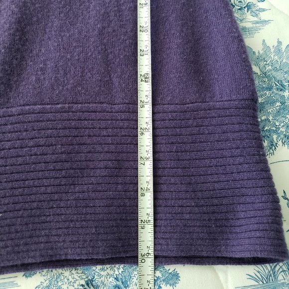 Athleta Cashmere Teton Funnel Cowl Neck Long Sleeve Purple Tunic Sweater - Picture 8 of 10